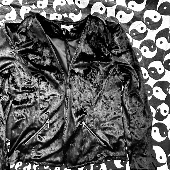 Black Velvet Jacket Women’s M - Picture 3 of 7